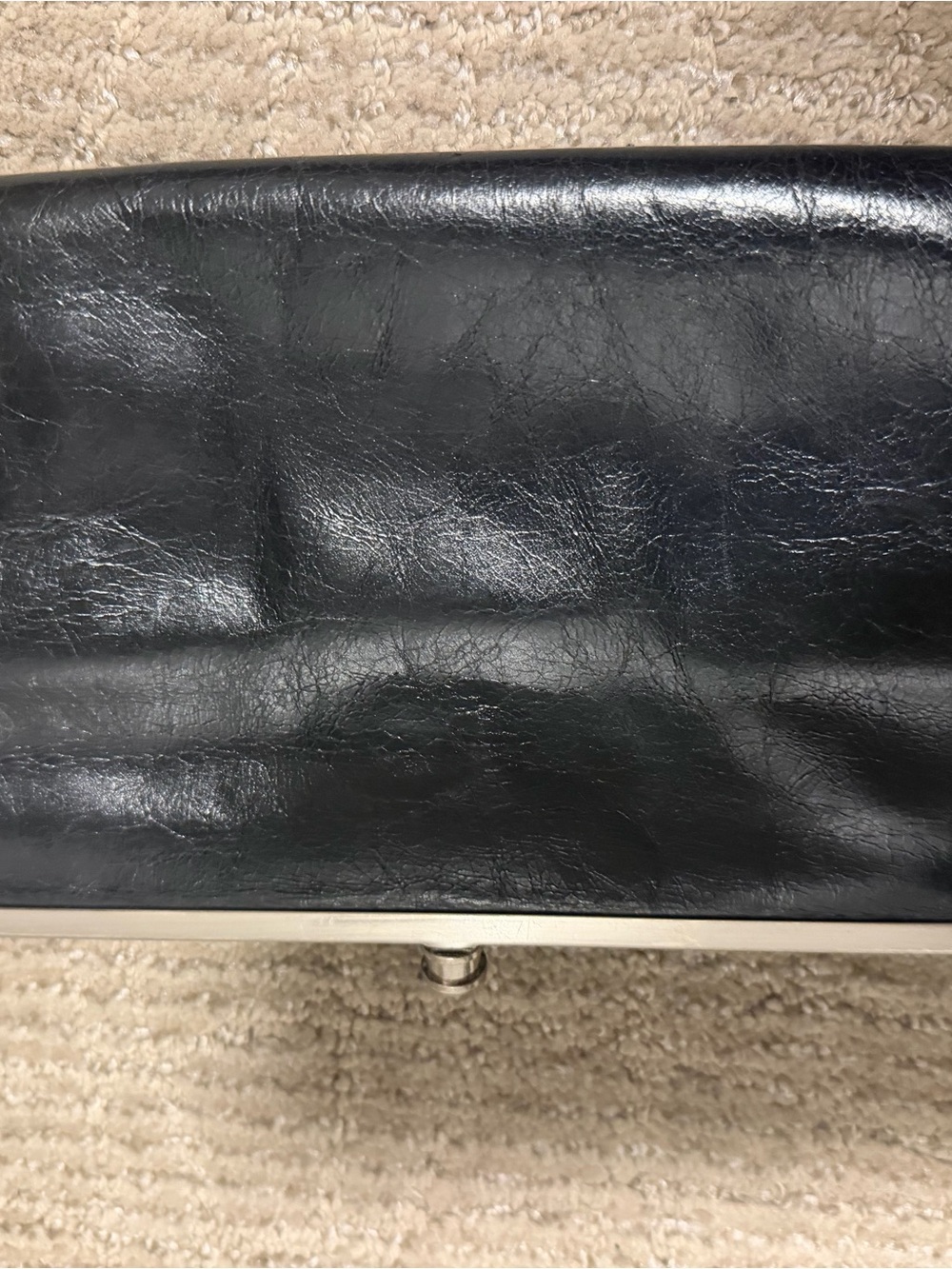 Black Hobo Leather Clutch Wallet